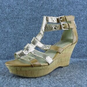 Guess Micha2 Women Gladiator Sandal Shoes Brown Leather‎ Size 7 Medium